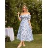 image:imageScarlet Darkness Floral Dress for Women Summer Puff Sleeve Square Neck A Line Flowy Wedding Guest Tea Party DressesOcean Breeze