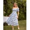 image:imageScarlet Darkness Floral Dress for Women Summer Puff Sleeve Square Neck A Line Flowy Wedding Guest Tea Party DressesOcean Breeze