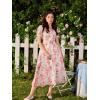 image:imageScarlet Darkness Floral Dress for Women Summer Puff Sleeve Square Neck A Line Flowy Wedding Guest Tea Party DressesPeach Blossom