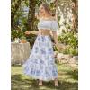 image:imageScarlet Darkness Floral Maxi Skirts for Women 2026 Summer Flowy Ruffle Long Skirt with PoketsBlue Floral