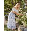 image:imageScarlet Darkness Floral Maxi Skirts for Women 2026 Summer Flowy Ruffle Long Skirt with PoketsBlue Floral