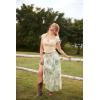 image:imageScarlet Darkness Floral Maxi Skirts for Women 2026 Summer Flowy Ruffle Long Skirt with PoketsGreen Floral