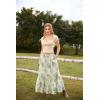 image:imageScarlet Darkness Floral Maxi Skirts for Women 2026 Summer Flowy Ruffle Long Skirt with PoketsGreen Floral