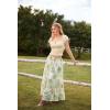 image:imageScarlet Darkness Floral Maxi Skirts for Women 2026 Summer Flowy Ruffle Long Skirt with PoketsGreen Floral