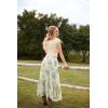 image:imageScarlet Darkness Floral Maxi Skirts for Women 2026 Summer Flowy Ruffle Long Skirt with PoketsGreen Floral