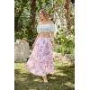 image:imageScarlet Darkness Floral Maxi Skirts for Women 2026 Summer Flowy Ruffle Long Skirt with PoketsPink Floral