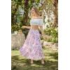 image:imageScarlet Darkness Floral Maxi Skirts for Women 2026 Summer Flowy Ruffle Long Skirt with PoketsPink Floral