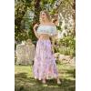 image:imageScarlet Darkness Floral Maxi Skirts for Women 2026 Summer Flowy Ruffle Long Skirt with PoketsPink Floral
