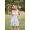 image:imageScarlet Darkness Floral Mini Corset Dress for Women Teen 2026 Summer Spring Flowy ALine Sundress with PocketsBlue Leaf Pattern