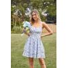 image:imageScarlet Darkness Floral Mini Corset Dress for Women Teen 2026 Summer Spring Flowy ALine Sundress with PocketsBlue Leaf Pattern