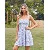 image:imageScarlet Darkness Floral Mini Corset Dress for Women Teen 2026 Summer Spring Flowy ALine Sundress with PocketsBlue Leaf Pattern
