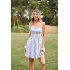 image:imageScarlet Darkness Floral Mini Corset Dress for Women Teen 2026 Summer Spring Flowy ALine Sundress with PocketsBlue Leaf Pattern