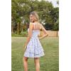 image:imageScarlet Darkness Floral Mini Corset Dress for Women Teen 2026 Summer Spring Flowy ALine Sundress with PocketsBlue Leaf Pattern