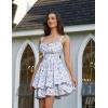 image:imageScarlet Darkness Floral Mini Corset Dress for Women Teen 2026 Summer Spring Flowy ALine Sundress with PocketsBlue White Floral