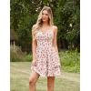 image:imageScarlet Darkness Floral Mini Corset Dress for Women Teen 2026 Summer Spring Flowy ALine Sundress with PocketsWhite Redrose Pattern