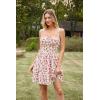 image:imageScarlet Darkness Floral Mini Corset Dress for Women Teen 2026 Summer Spring Flowy ALine Sundress with PocketsWhite Redrose Pattern