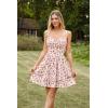 image:imageScarlet Darkness Floral Mini Corset Dress for Women Teen 2026 Summer Spring Flowy ALine Sundress with PocketsWhite Redrose Pattern