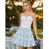 image:imageScarlet Darkness Floral Mini Skirt for Women 2026 Ruffle Tiered Skorts Summer Flowy Skirts with PocketsBlue Floral