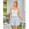 image:imageScarlet Darkness Floral Mini Skirt for Women 2026 Ruffle Tiered Skorts Summer Flowy Skirts with PocketsBlue Floral