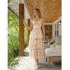 image:imageScarlet Darkness Milkmaid Corset Dress for Women Summer Wedding Guest Dresses Cocktail Floral Sundress with PocketsApricot Rose