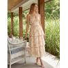 image:imageScarlet Darkness Milkmaid Corset Dress for Women Summer Wedding Guest Dresses Cocktail Floral Sundress with PocketsApricot Rose