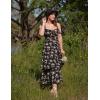 image:imageScarlet Darkness Milkmaid Corset Dress for Women Summer Wedding Guest Dresses Cocktail Floral Sundress with PocketsBlack Apricot Rose