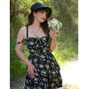 image:imageScarlet Darkness Milkmaid Corset Dress for Women Summer Wedding Guest Dresses Cocktail Floral Sundress with PocketsBlack Apricot Rose