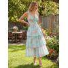 image:imageScarlet Darkness Milkmaid Corset Dress for Women Summer Wedding Guest Dresses Cocktail Floral Sundress with PocketsBlue Pink Floral