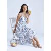 image:imageScarlet Darkness Milkmaid Corset Dress for Women Summer Wedding Guest Dresses Cocktail Floral Sundress with PocketsBlue Rose