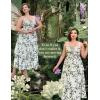 image:imageScarlet Darkness Milkmaid Corset Dress for Women Summer Wedding Guest Dresses Cocktail Floral Sundress with PocketsGreen Leaf