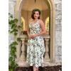 image:imageScarlet Darkness Milkmaid Corset Dress for Women Summer Wedding Guest Dresses Cocktail Floral Sundress with PocketsGreen Leaf