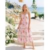 image:imageScarlet Darkness Milkmaid Corset Dress for Women Summer Wedding Guest Dresses Cocktail Floral Sundress with PocketsPink Rose