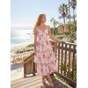 image:imageScarlet Darkness Milkmaid Corset Dress for Women Summer Wedding Guest Dresses Cocktail Floral Sundress with PocketsPink Rose