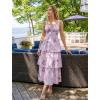 image:imageScarlet Darkness Milkmaid Corset Dress for Women Summer Wedding Guest Dresses Cocktail Floral Sundress with PocketsPurple Rose