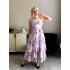 image:imageScarlet Darkness Milkmaid Corset Dress for Women Summer Wedding Guest Dresses Cocktail Floral Sundress with PocketsPurple Rose