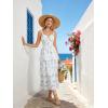 image:imageScarlet Darkness Milkmaid Corset Dress for Women Summer Wedding Guest Dresses Cocktail Floral Sundress with PocketsWhite  Blue