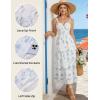 image:imageScarlet Darkness Milkmaid Corset Dress for Women Summer Wedding Guest Dresses Cocktail Floral Sundress with PocketsWhite  Blue
