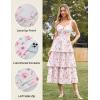 image:imageScarlet Darkness Milkmaid Corset Dress for Women Summer Wedding Guest Dresses Cocktail Floral Sundress with PocketsWhite Pink Rose