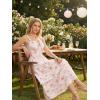 image:imageScarlet Darkness Milkmaid Corset Dress for Women Summer Wedding Guest Dresses Cocktail Floral Sundress with PocketsWhite Pink Rose