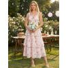 image:imageScarlet Darkness Milkmaid Corset Dress for Women Summer Wedding Guest Dresses Cocktail Floral Sundress with PocketsWhite Pink Rose