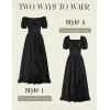 image:imageScarlet Darkness Renaissance Dress Women Cottagecore Corset Dress Ruffle Maxi Dress with PocketsBlack