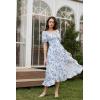 image:imageScarlet Darkness Renaissance Dress Women Cottagecore Corset Dress Ruffle Maxi Dress with PocketsBlue Bird