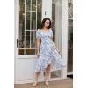 image:imageScarlet Darkness Renaissance Dress Women Cottagecore Corset Dress Ruffle Maxi Dress with PocketsBlue Bird