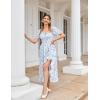 image:imageScarlet Darkness Renaissance Dress Women Cottagecore Corset Dress Ruffle Maxi Dress with PocketsBlue Flower