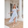 image:imageScarlet Darkness Renaissance Dress Women Cottagecore Corset Dress Ruffle Maxi Dress with PocketsBlue Flower