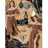 image:imageScarlet Darkness Renaissance Dress Women Cottagecore Corset Dress Ruffle Maxi Dress with PocketsBrown