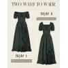 image:imageScarlet Darkness Renaissance Dress Women Cottagecore Corset Dress Ruffle Maxi Dress with PocketsDark Green