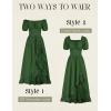 image:imageScarlet Darkness Renaissance Dress Women Cottagecore Corset Dress Ruffle Maxi Dress with PocketsGreen