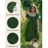 image:imageScarlet Darkness Renaissance Dress Women Cottagecore Corset Dress Ruffle Maxi Dress with PocketsGreen