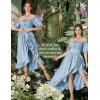 image:imageScarlet Darkness Renaissance Dress Women Cottagecore Corset Dress Ruffle Maxi Dress with PocketsLight Blue